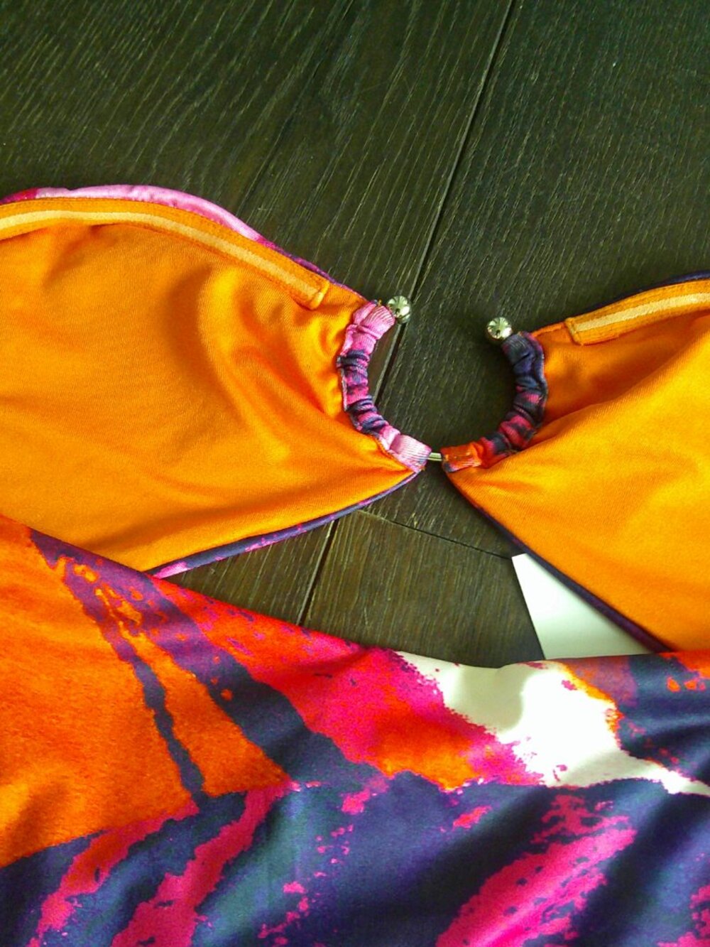 NWT Tiger Mist Pink & Orange Bodycon Strapless Dress - Picture 6 of 6